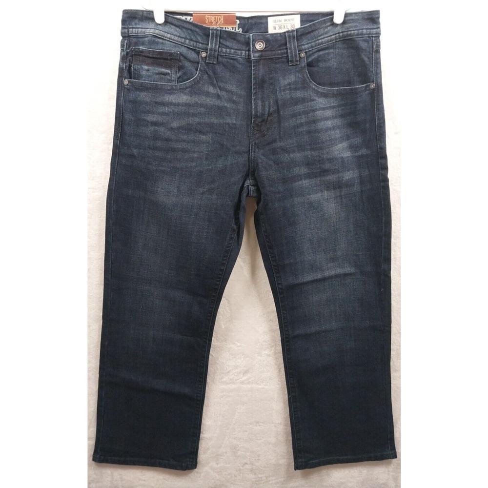 TK Axel Jeans Slim Boot Stretch 36x30 Pants Dark Wash New
